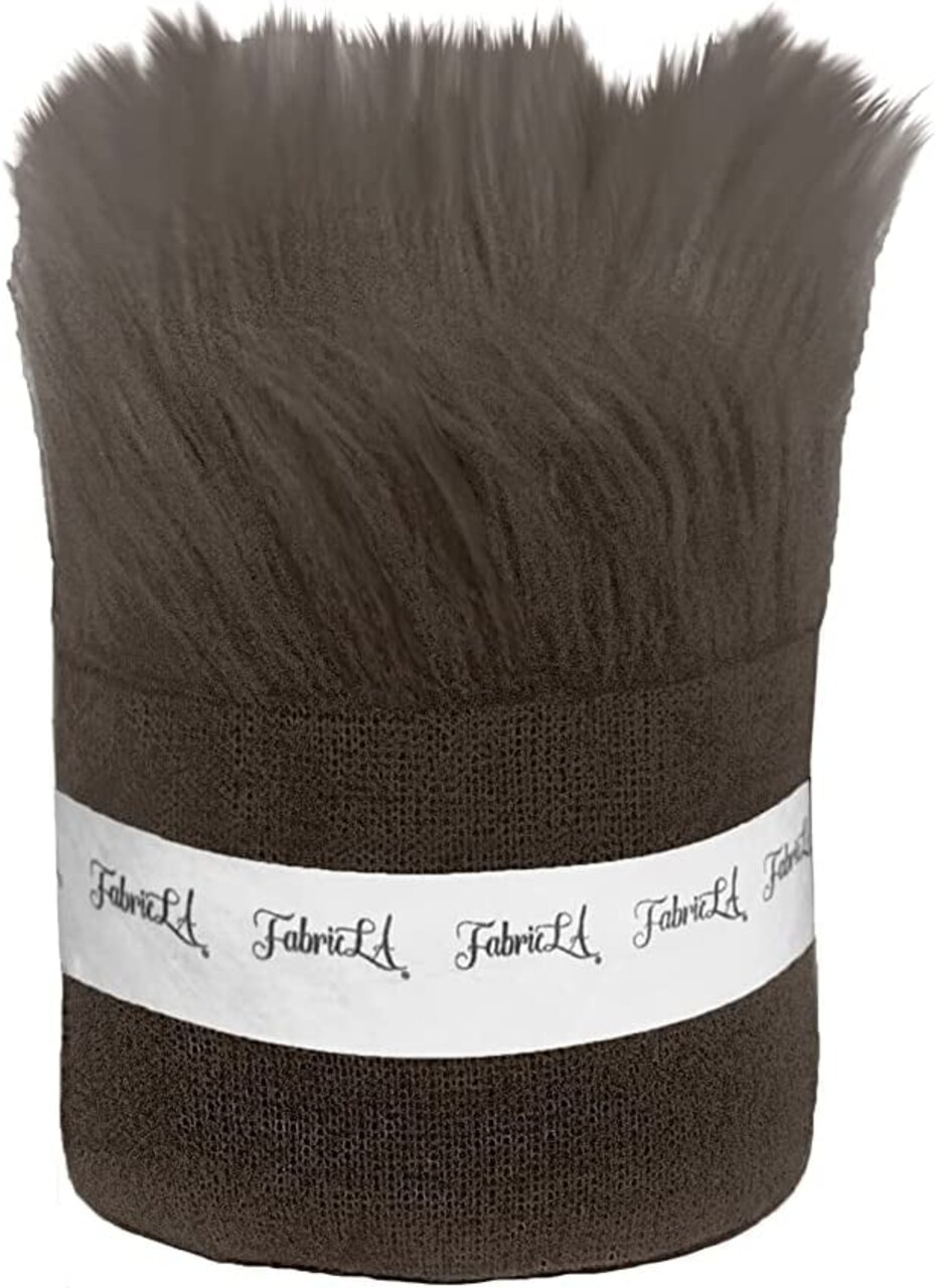 FabricLA Shaggy Faux Fur Roll - Acrylic Fabric 6 X 60 Inches Rolls of Fur  - Artificial Fur Material - Use Faux Fur Piece for Crafts, DIY, Hobby,  Costume Design, Decoration - Chocolate